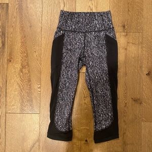 lululemon athletica Black and Gray Leggings 3/4